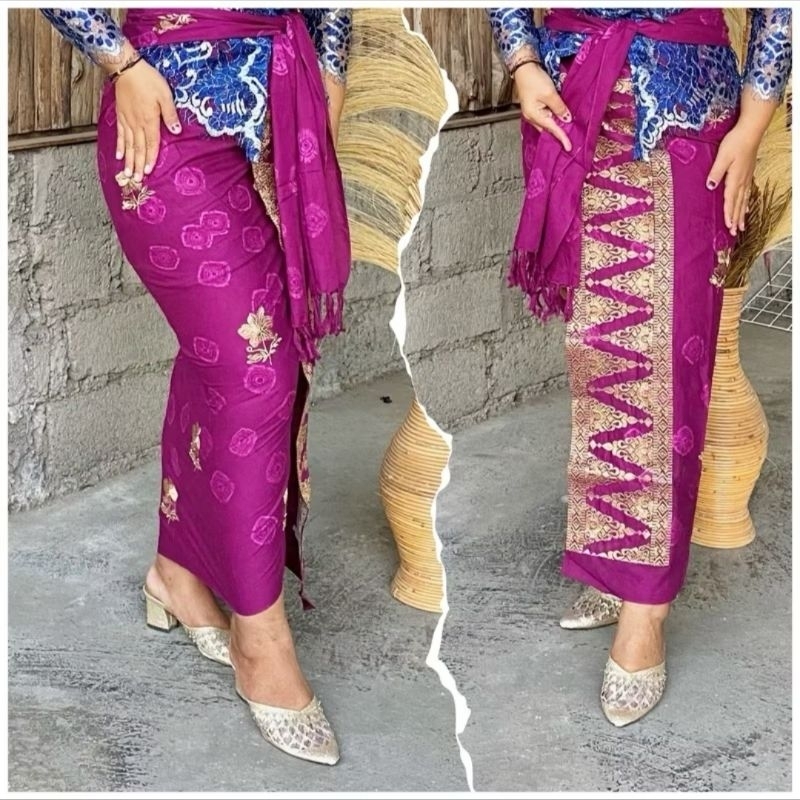 Kamen lembaran bordir pucuk set selendang//kamen katun jumputan bordir//rok kamen bawahan istimewa