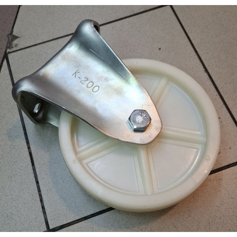 roda nylon Edly 8 inchi medium heavy duty ( Fix / mati ) non bearing