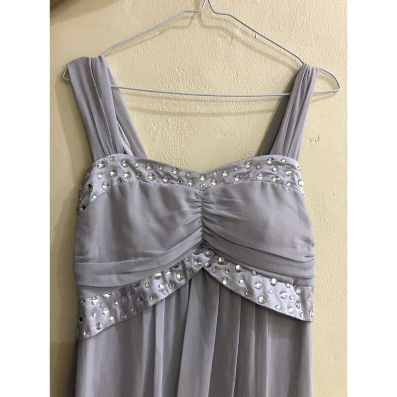 Dress pesta wanita silver gown silver gaun pesta abu abu gaun pesta baju pesta wanita silver dress d