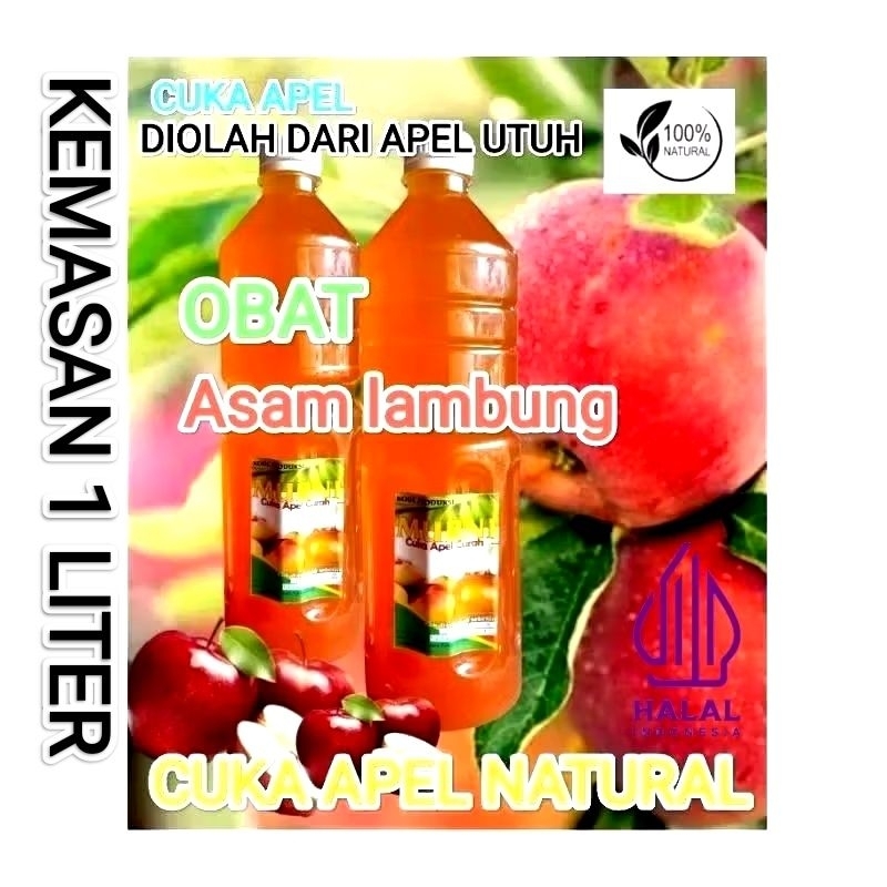 

Cuka apel original, with mother 1000 ml (bersertifikat halal)