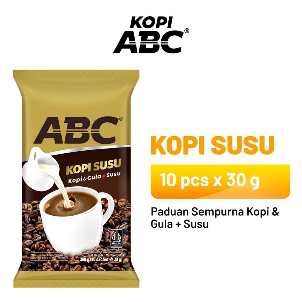 

[ 1 Renteng ] ABC Kopi Susu 10pcs X 30gr Paduan Sempurna Kopi & Susu + Gula