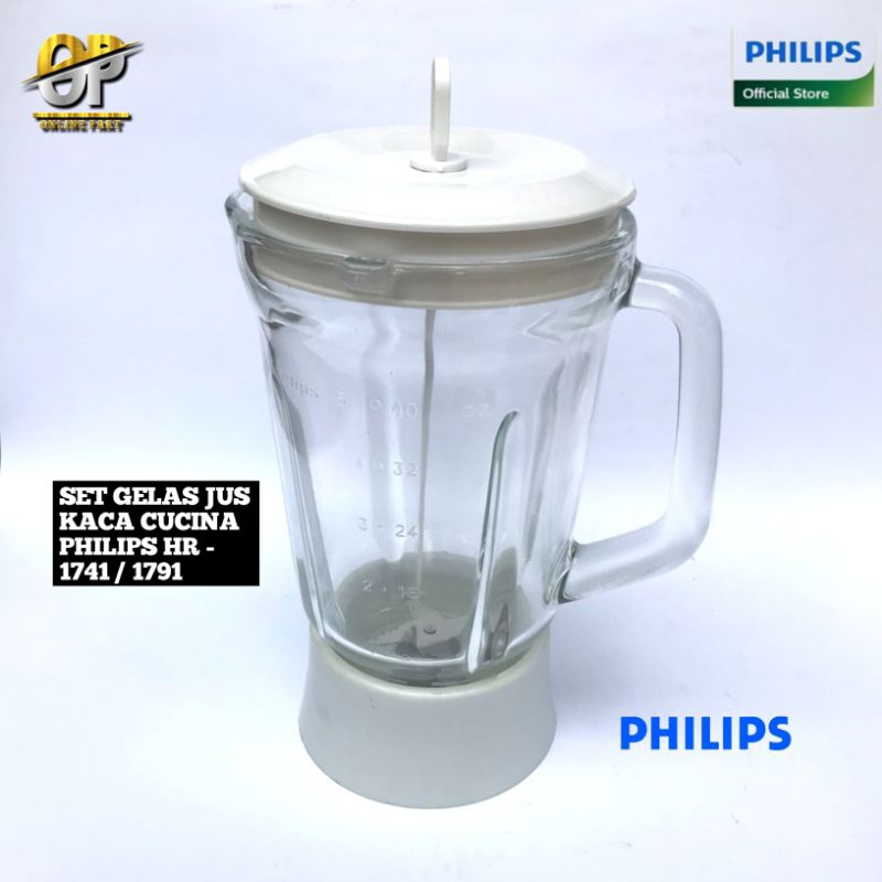 (Bayar di Tempat) Set Gelas Jus kaca Cucina Philips Hr - 1741