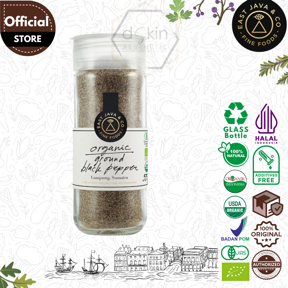 

East Java & Co Organic Ground Black Pepper - 55g (Lada Hitam Bubuk Organik)