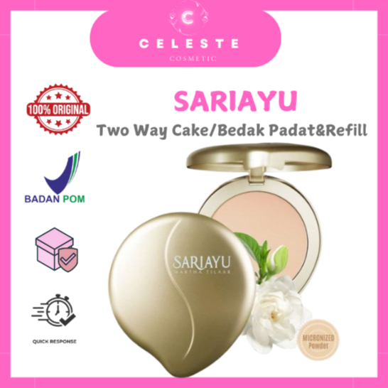 𝑪𝑬𝑳𝑬𝑺𝑻𝑬- SARI AYU | Two Way Cake / Bedak Padat & Refill SPF 15 Sariayu / gold