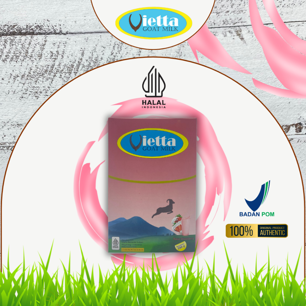 

VIETTA GOAT MILK - Susu Kambing Etawa Bubuk 100% Original 200 gr / gram - Strawberry