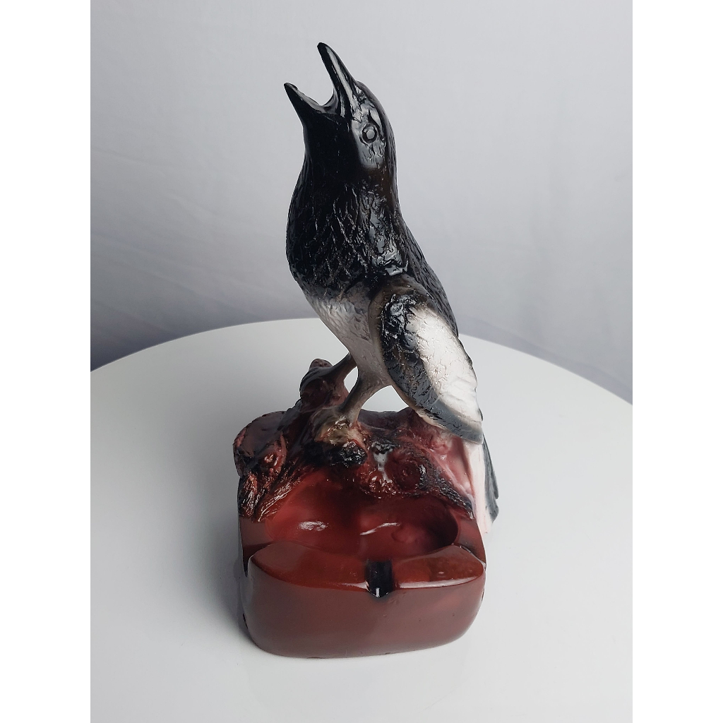 Asbak aesthetic unik burung kacer hitam