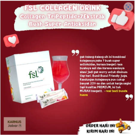 FSL Collagen Drink Minuman Serbuk Collagen Halal
