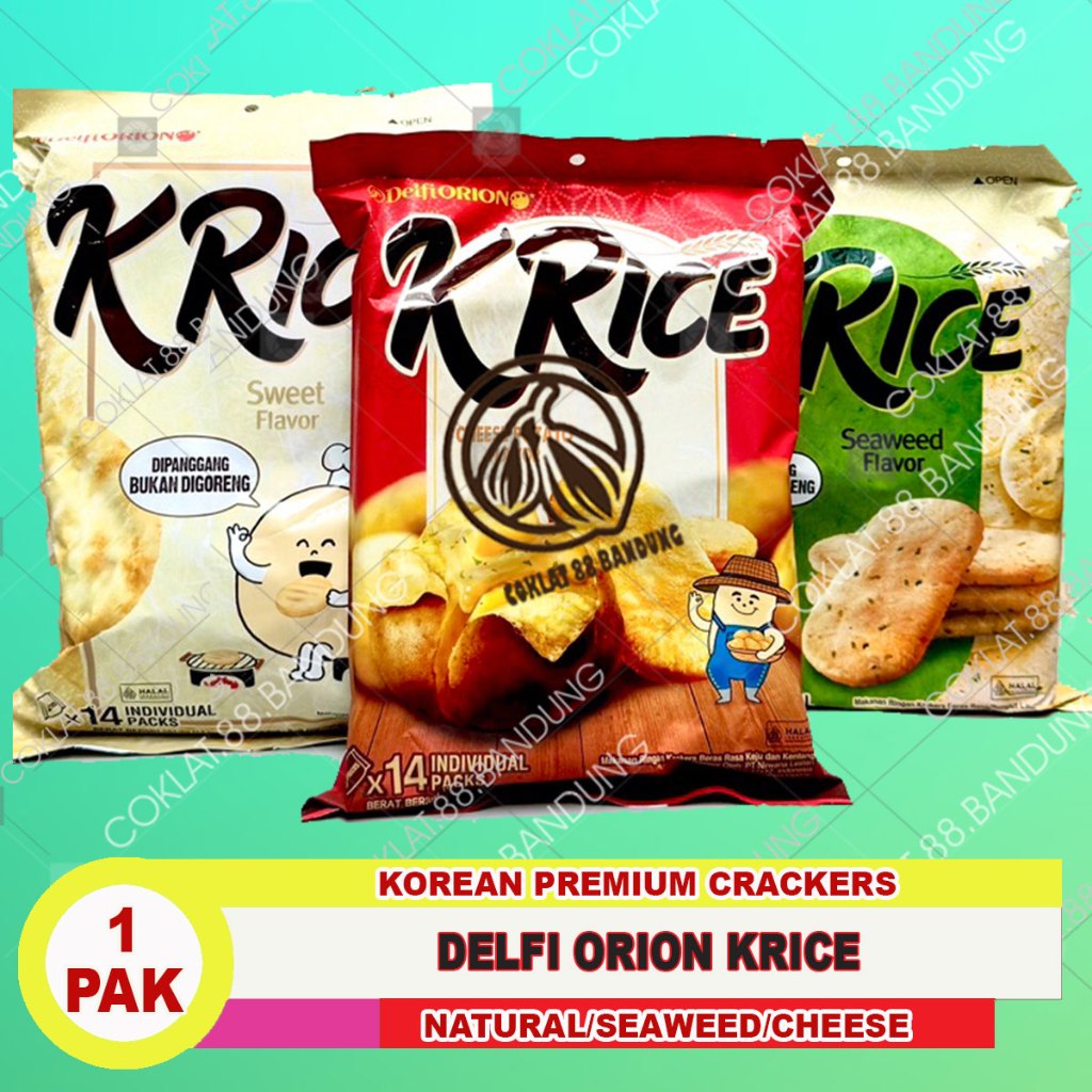 

DELFI ORION K RICE SNACK, DELFI O RICE CRACKERS KRICE SWEET NATURAL, K RICE CHEESE POTATO