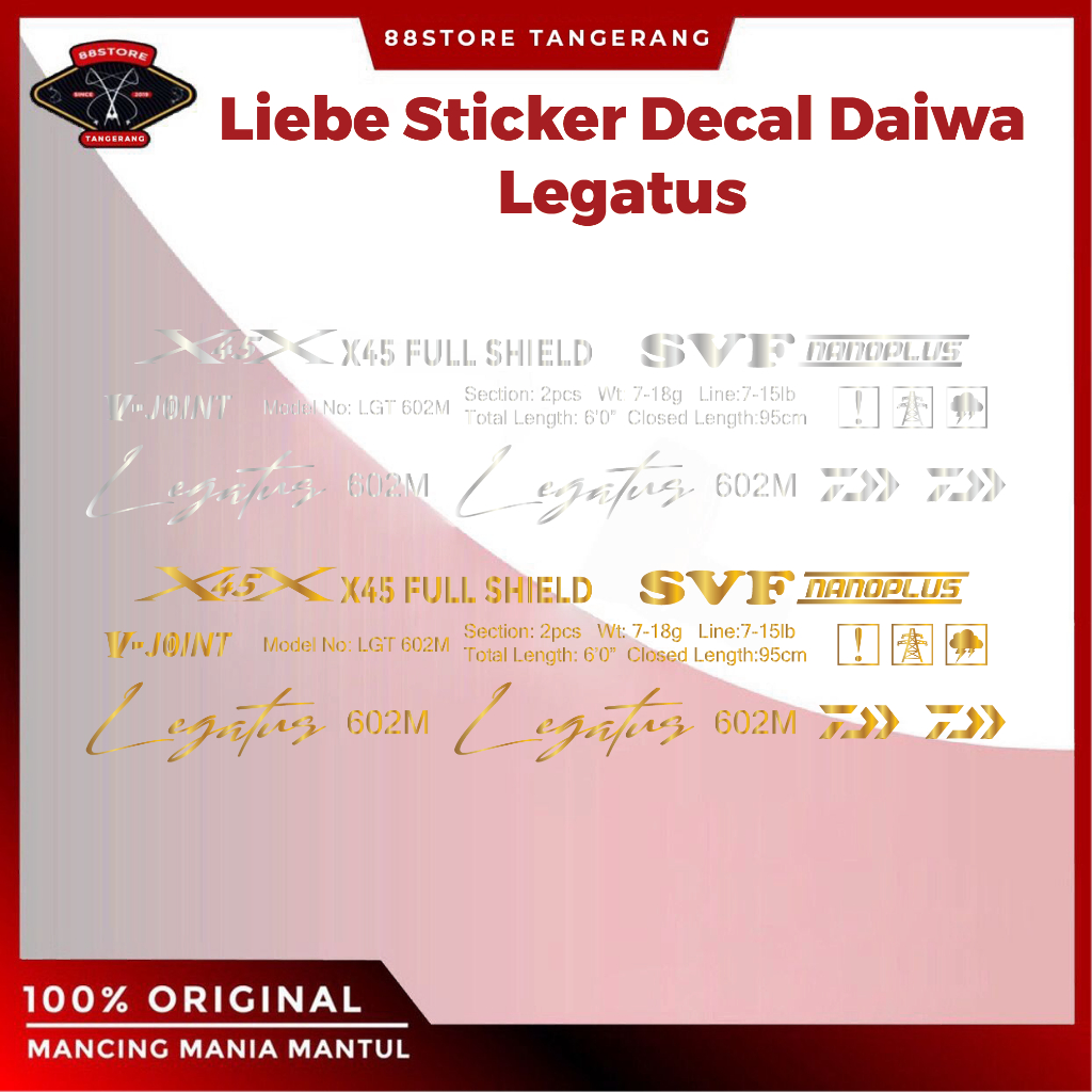 88StoreTangerang Liebe Sticker Decal Joran Daiwa Legatus