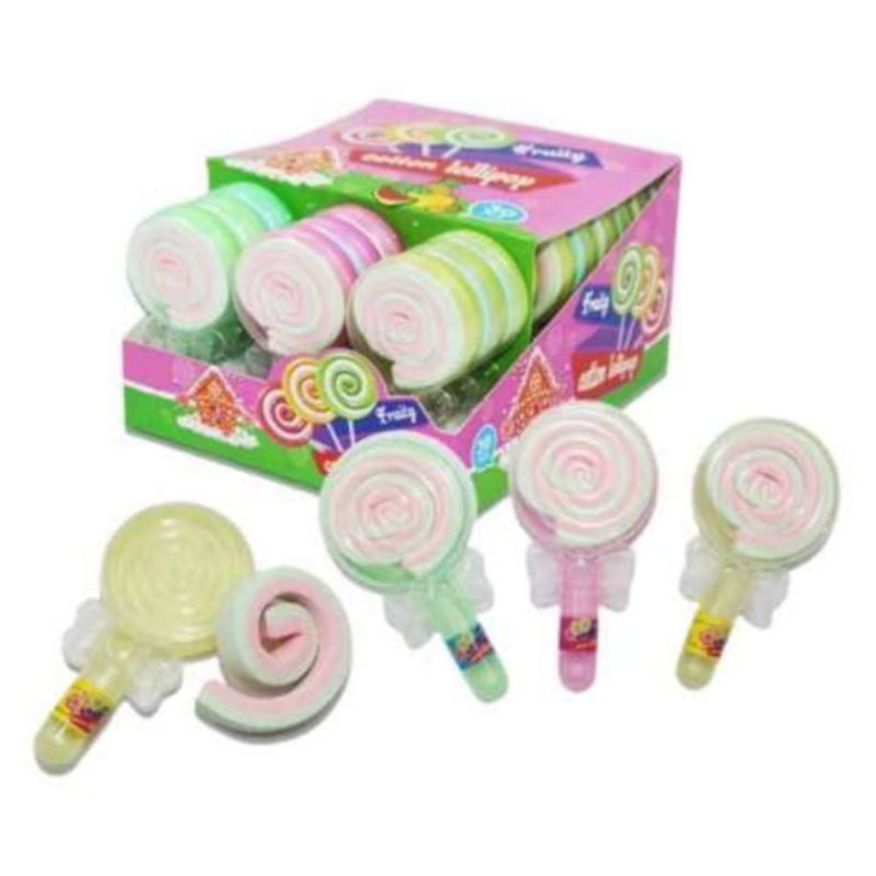 

Marshmallow Fruity Cotton Lollipop Lolipop Lianggui box isi 30 pcs