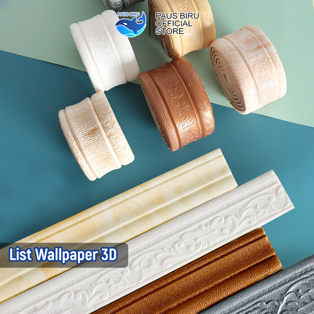 Paus Biru - List dinding 3D Wall Border List 2.3 /2.1Meter / Wallborder Foam 3D
