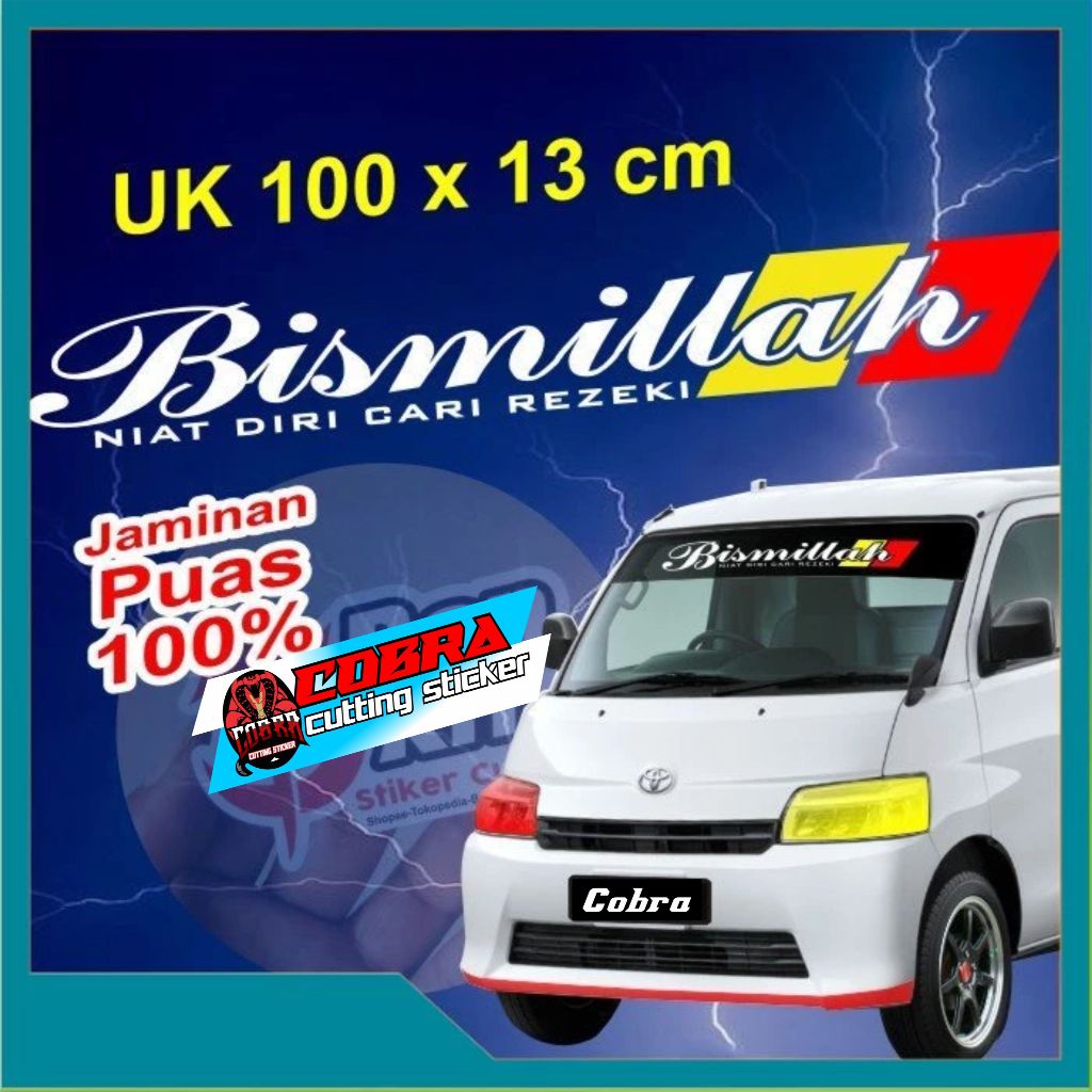 Stiker Sticker Mobil Pick up / Stiker Bismillah /Stiker Kaca Depan Mobil Grand Max Luxio Carry Espas