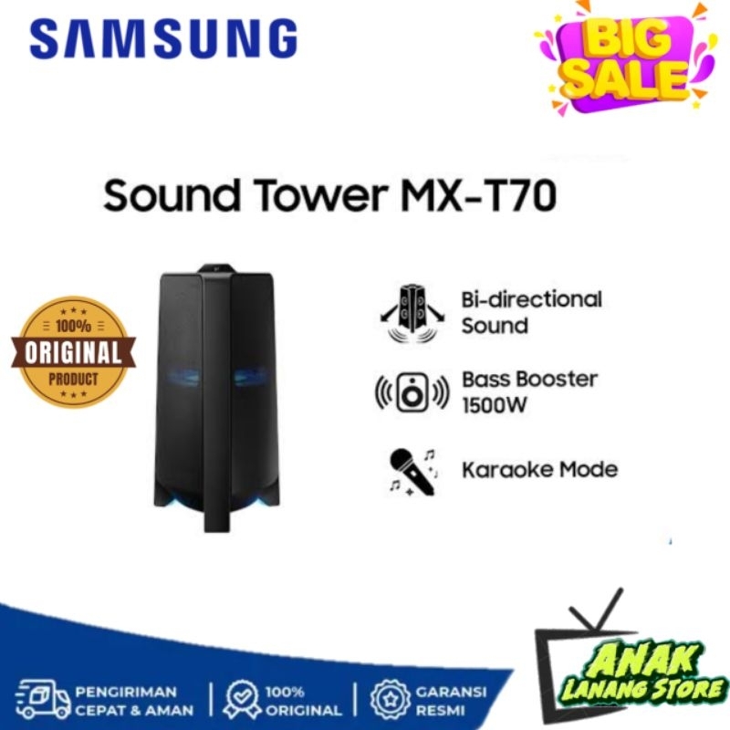 SAMSUNG MX-T70 SOUND TOWER SPEAKER BLUETOOTH 1500W GARANSI RESMI SAMSUNG