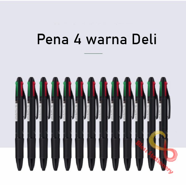 

Deli Pulpen 4 warna Pen cetek Pena Ballpoint Ball point 0.7mm