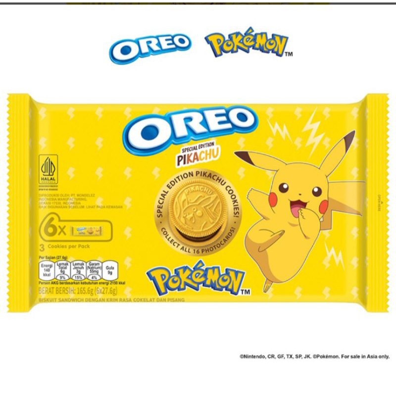 

Oreo Pokemon Biskuit Sandwich Cokelat & Krim Pisang 6 x 27.6 g