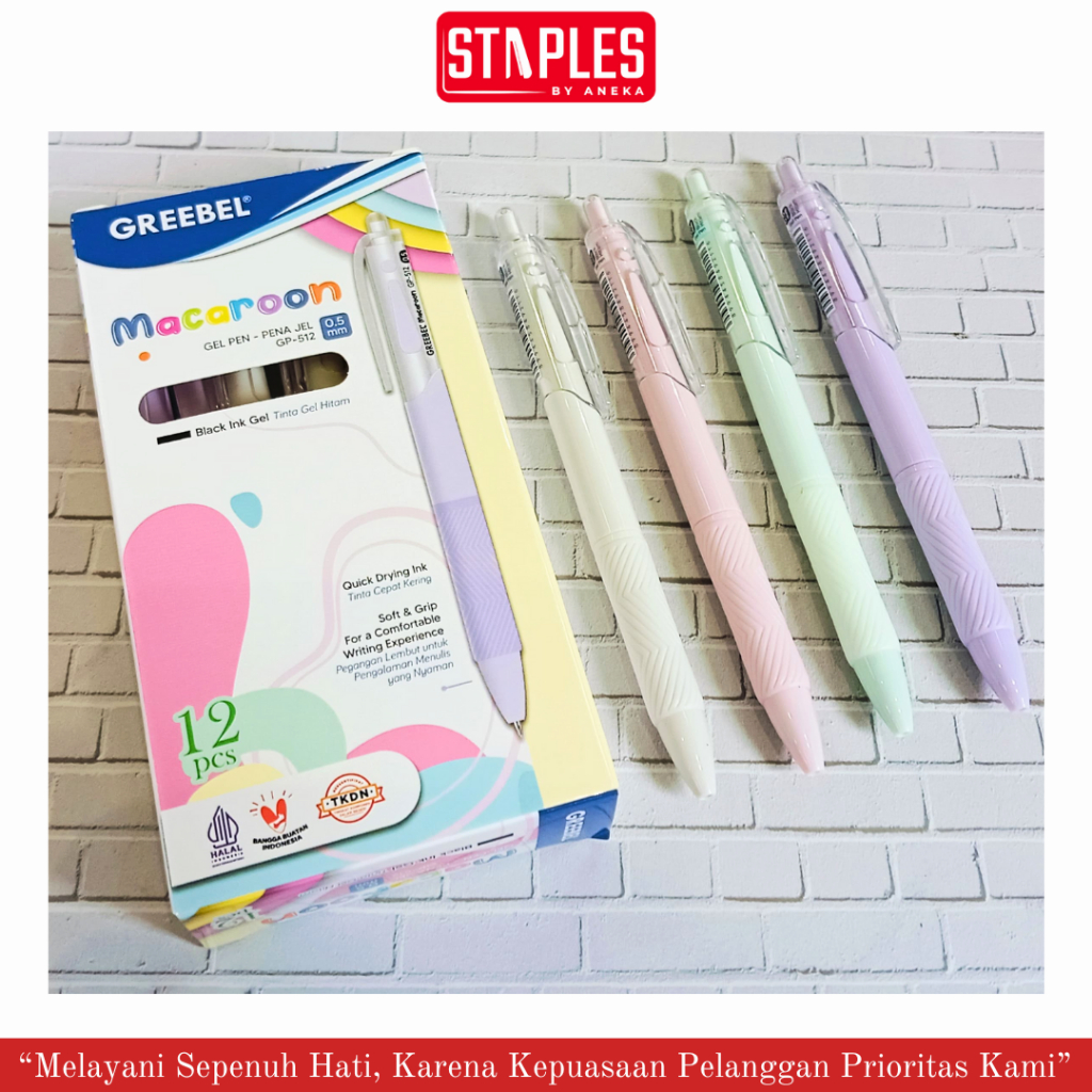 

Greebel Pulpen Gel Pastel / Gel Pen Macaroon GP-512 0.5 Hitam / Bolpen Lucu Ballpen Ballpoint/ Pena Jel