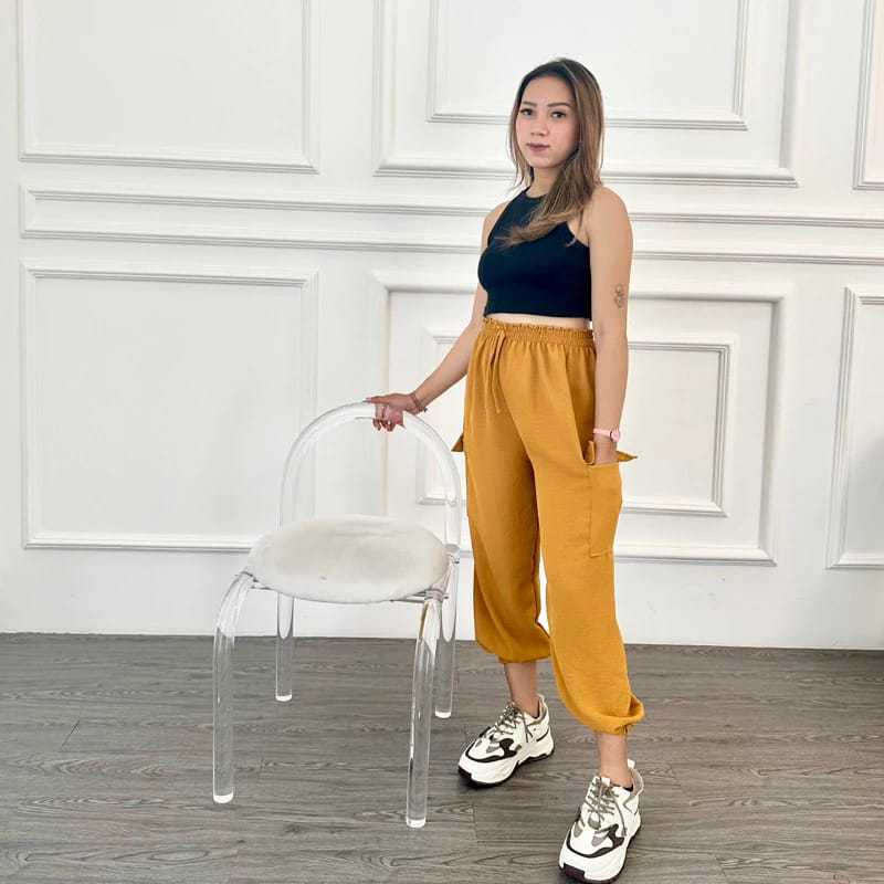Celana Joger Cargo Pants Crinkle / Cargo Joger Kekinian