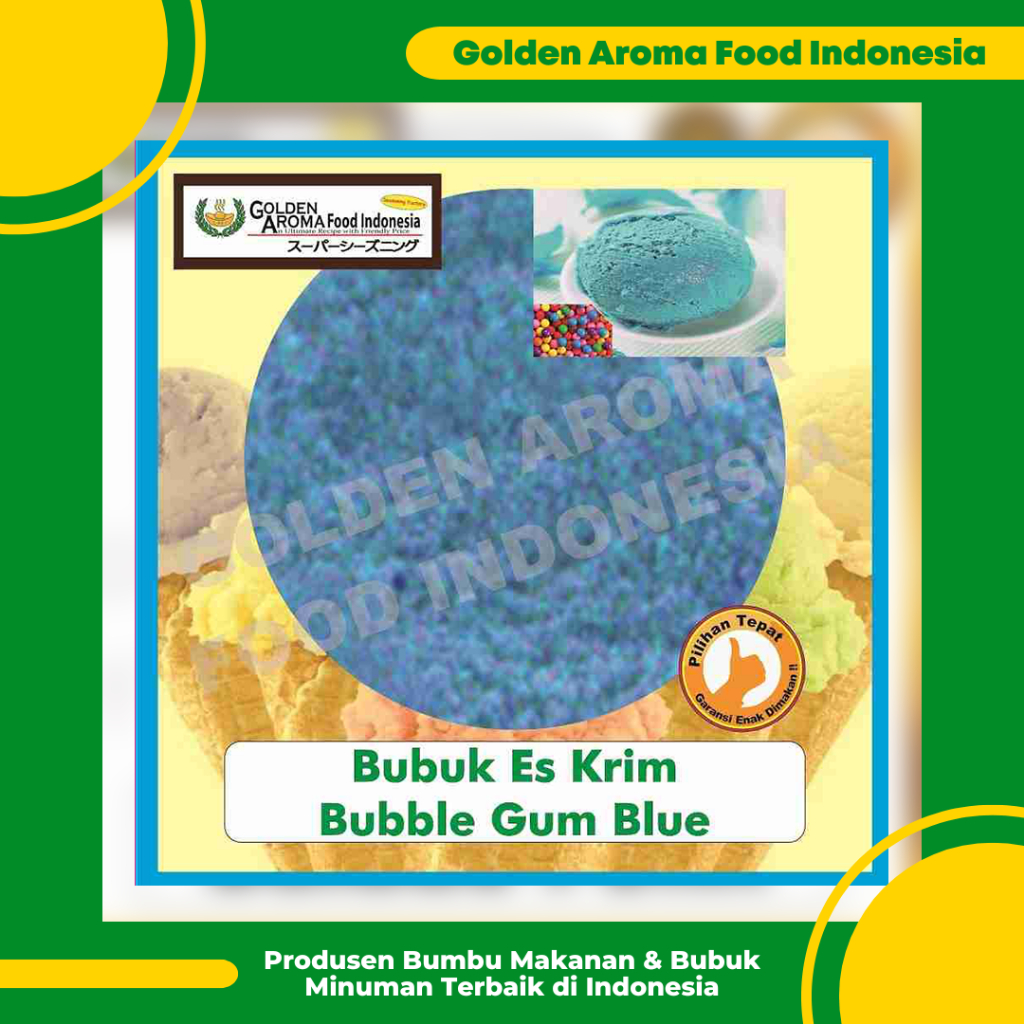 

Bubuk Es Krim Rasa Bubble Gum 1 Kg Blue l Serbuk Ice Cream Powder Permen Karet Biru 1Kg Kiloan Bahan Eskrim Instan Premix Soft Hard Gelato Murah Enak Terbaik GAFI Bandung Jakarta Surabaya Jogja Padang Semarang Palembang Medan Riau Serang Yogyakarta Solo