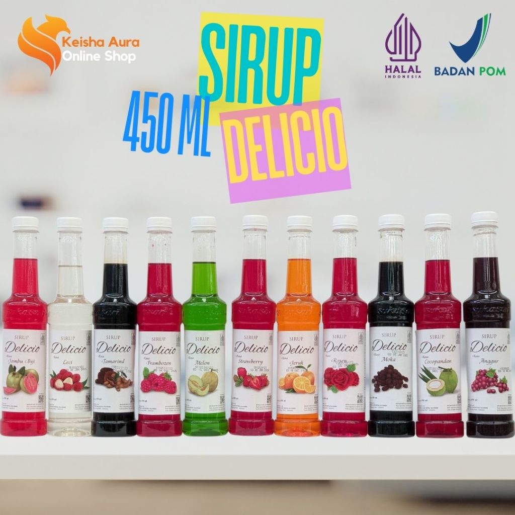 

Sirup DELICIO RASA PREMIUM Kemasan Botol PET 450 ml