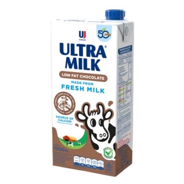 

Ultra Milk Susu UHT Rendah Lemak Cokelat Kotak 1 Liter