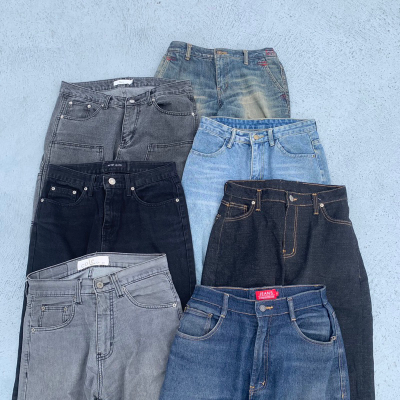 Celana Jeans Baggy Cargo Regular Double Knee Slim Fit