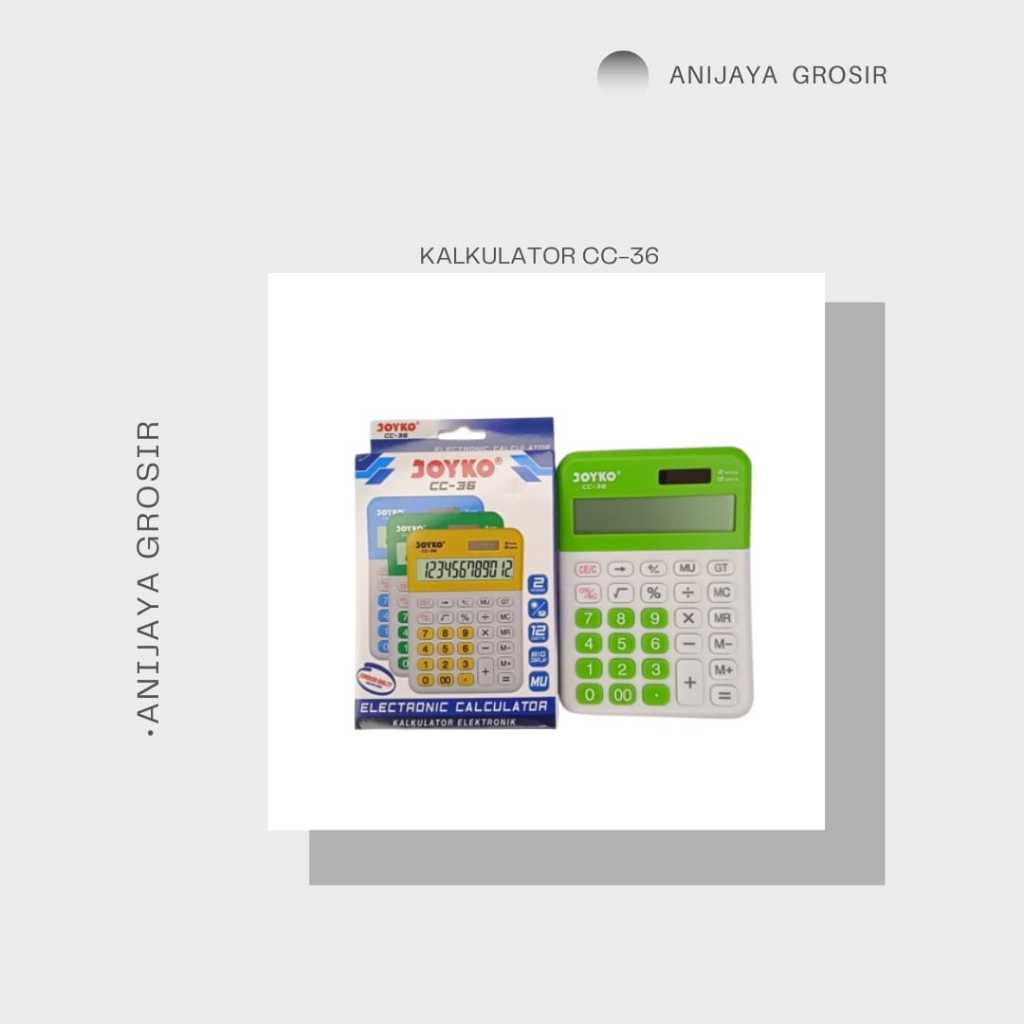 

KALKULATOR/ALAT HITUNG/CALKULATOR MEREK JOYKO CC-36