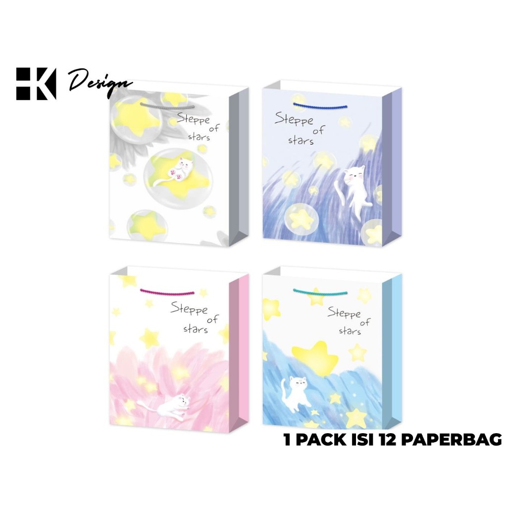 

[SD-409 L 12 PCS] PAPERBAG MOTIF UKURAN 43X30X12 TAS KADO ULANG TAHUN GOODIE BAG MOTIF