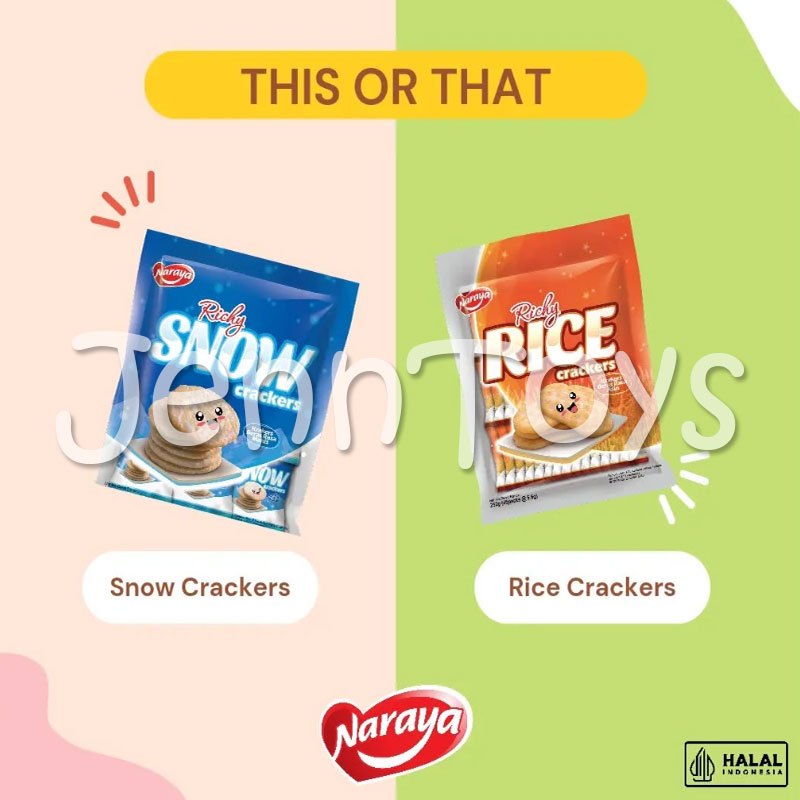 

Naraya Richy Snow Rice Cheese Corn Crackers Kreker Beras 120 gr