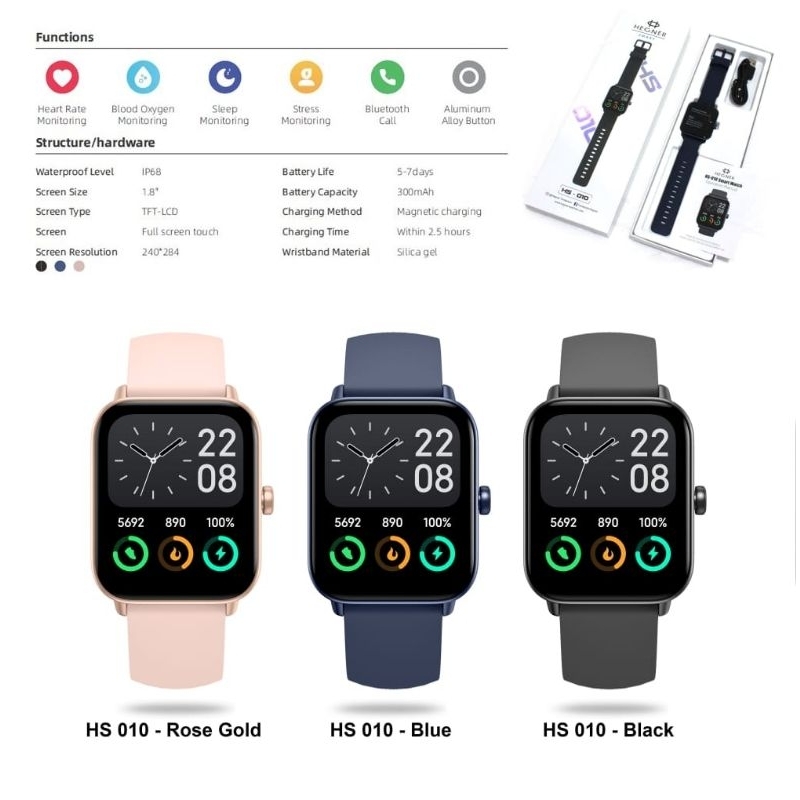 HEGNER HS-010 Smartwatch  - Jam Tangan Unisex