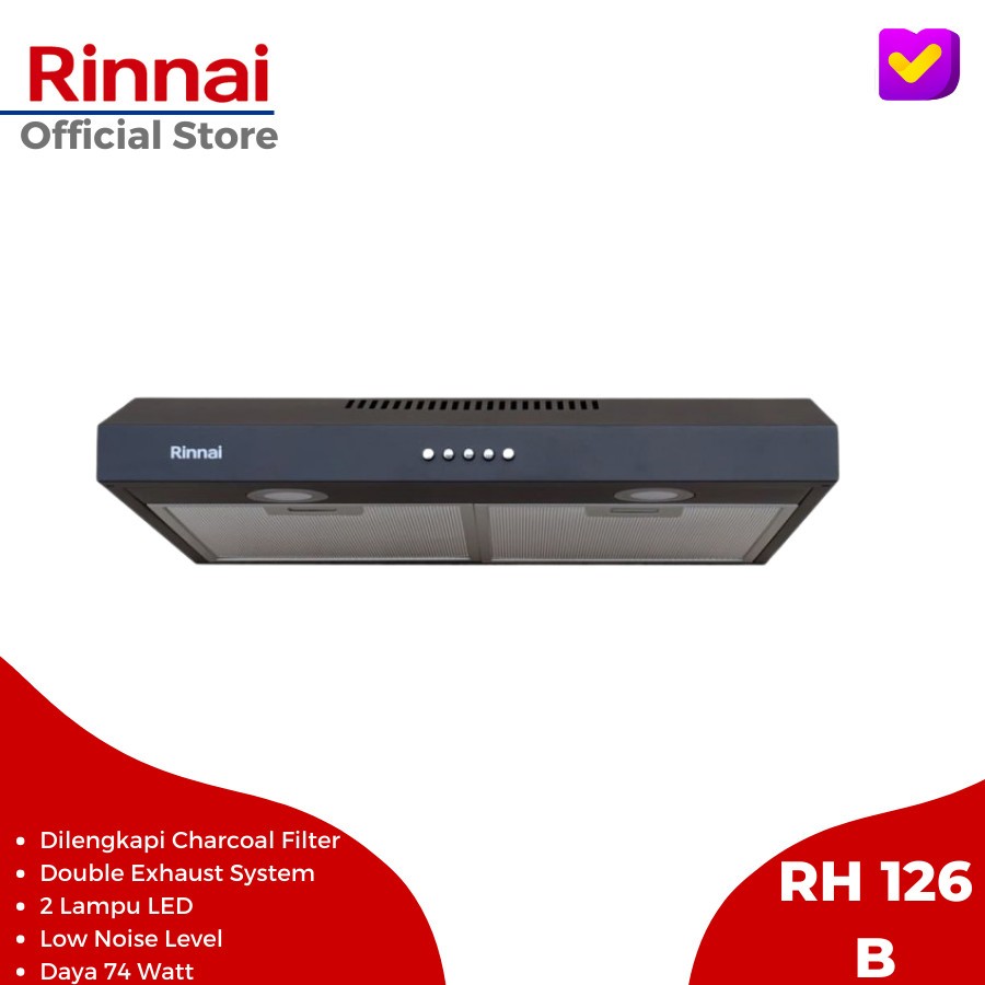 Rinnai Penyedot Asap Cooker Hood RH 126B, RH 229B, RH 229SS