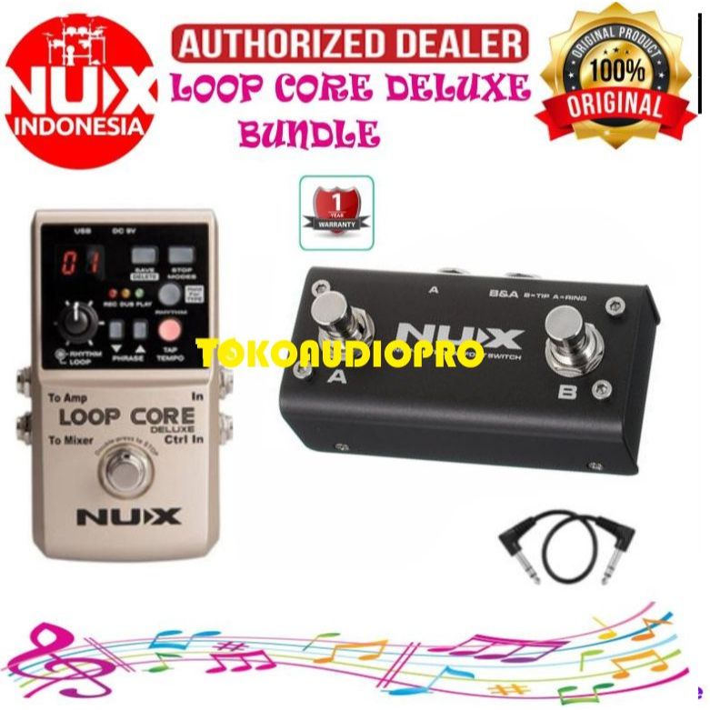 NUX Loop Core Deluxe Bundle Efek Gitar Pedal Stasiun Loop