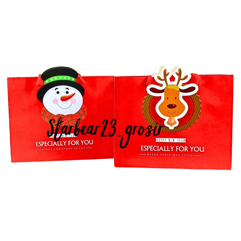 

paperbag motif red santa size large