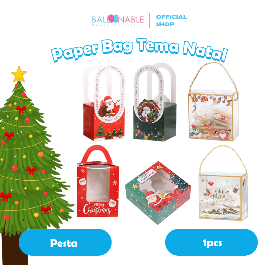 

Paper Bag Natal / Tas Hampers Christmas Natal / Goodiebag Christmas Natal Bag Xmas by Balloonable