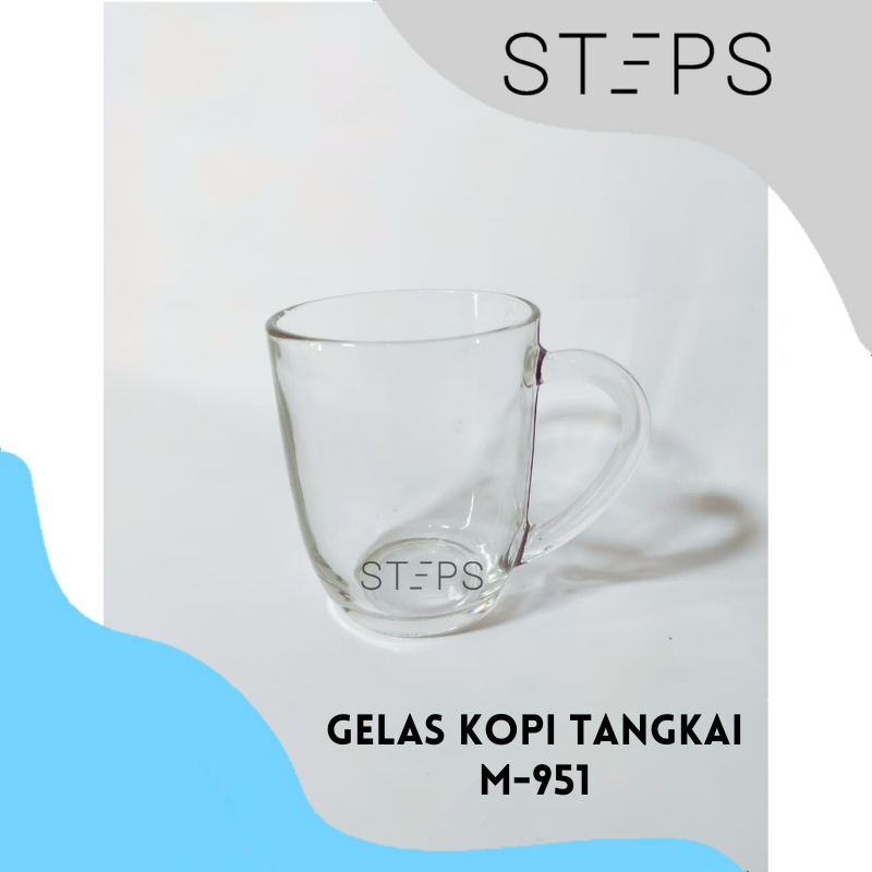 Gelas Kaca Beling / Gelas Gagang / Gelas Kopi / Cangkir Teh / Cangkir Kopi 250ml