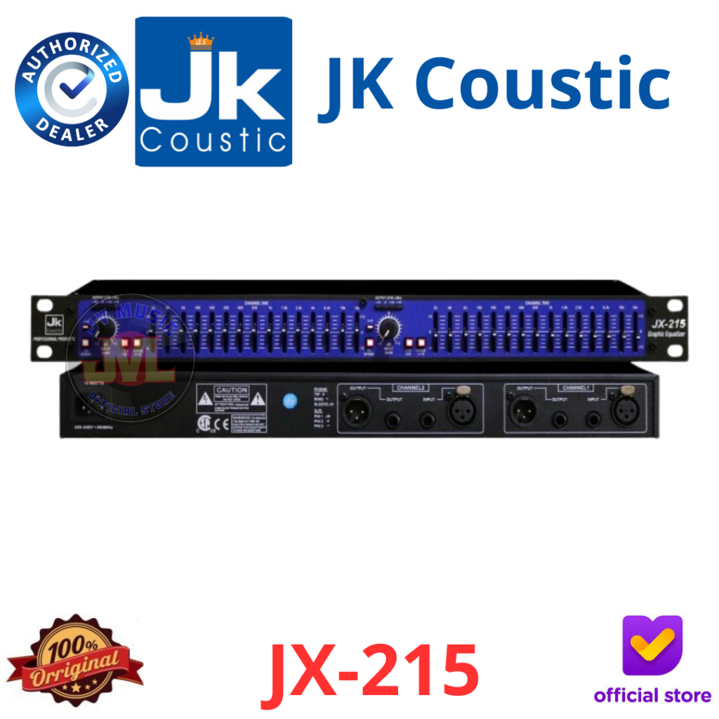 JK Coustic JX215 Stereo Graphic Equalizer JK Coustic JX-215