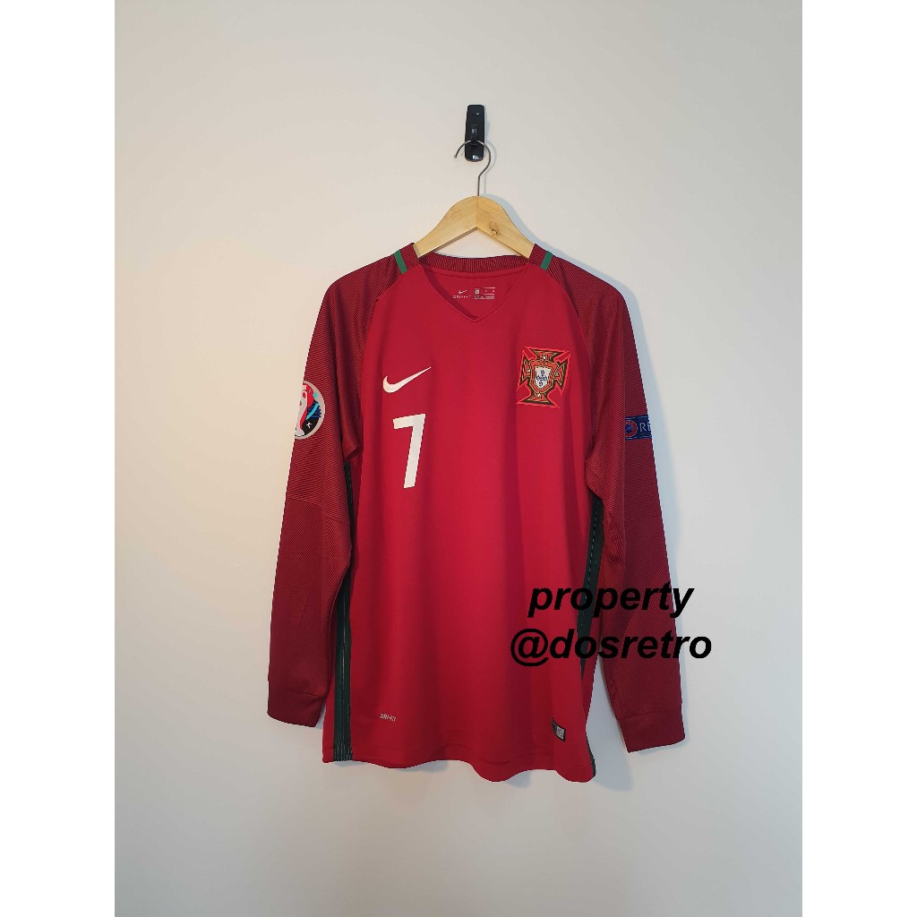 Jersey Long Sleeve Retro Rare Portugal Home Euro 2016 RONALDO 7