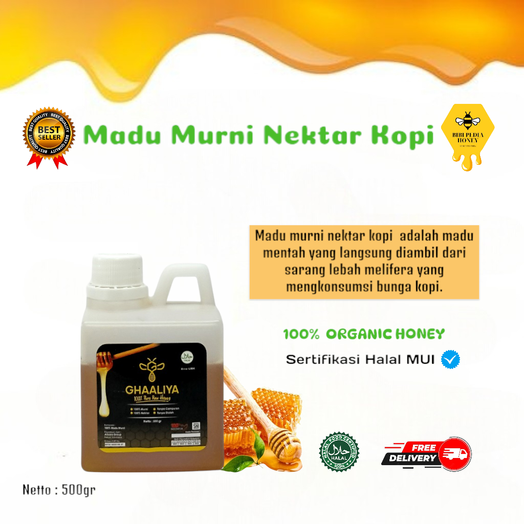 

Madu Murni Nektar Kopi 100% Asli 500 gr by Ghaaliya Madu