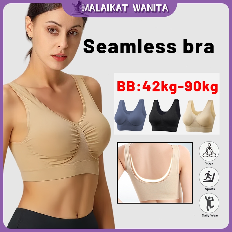Seamless bra Wanita Sport Olahraga bra Tanpa Busa Tanpa Kawat Jumbo bra Beha remaja Push up Kutang S