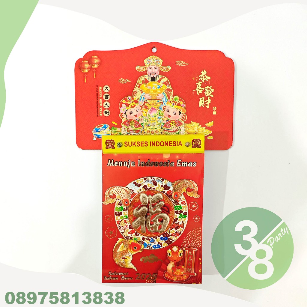 

Kalender Sobek Tahun 2025 / Kalender Harian Dinding Tahun 2025 dengan Board Ekslusif Thema China Aksen Ornamen Gold