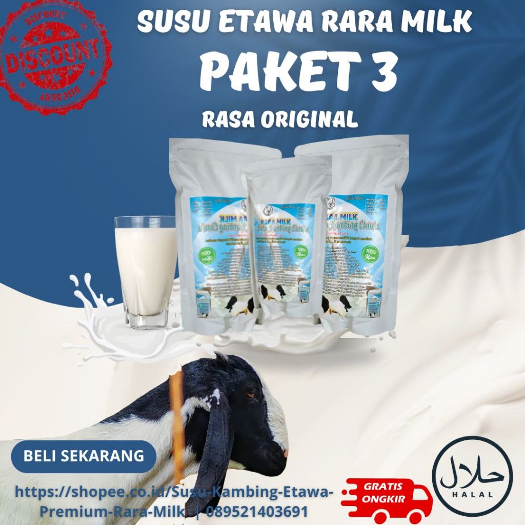 

Rara Milk Original Platinum Paket 3 (3 BOX)- Susu Kambing Etawa Murni