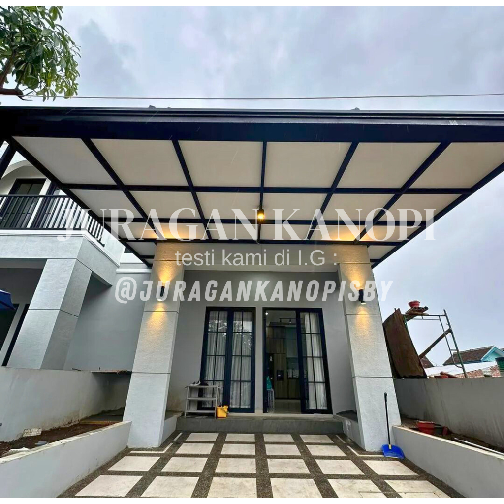 Kanopi atap alderon rs + plafon grc terpasang surabaya