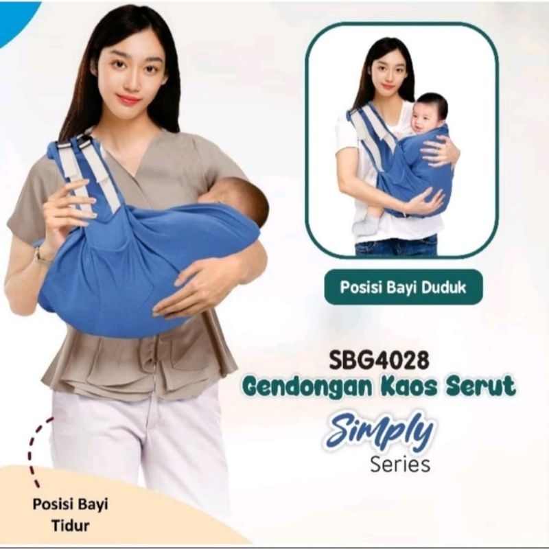 Gendongan Kaos Serut Snobby Newborn Baby SBG 4028 2 Posisi  Simple Series // Geos Snobby Baby
