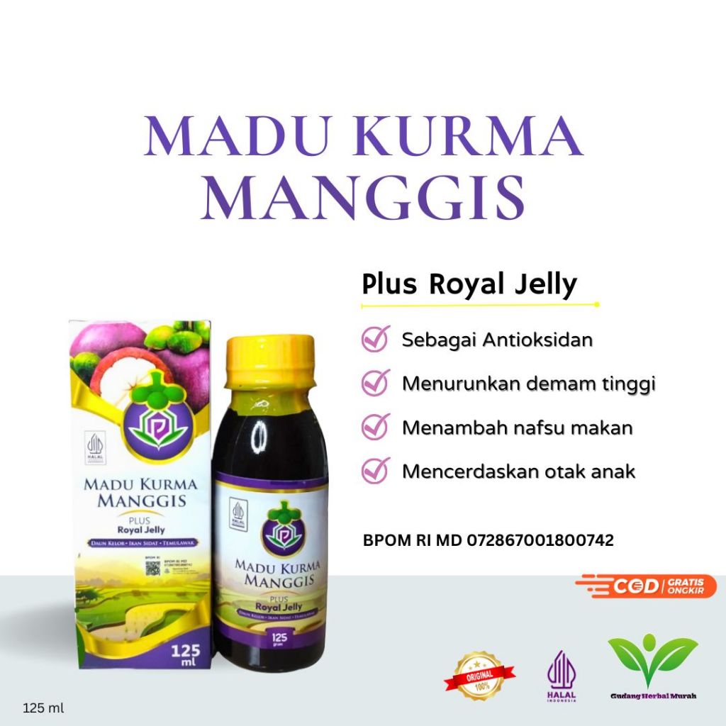 

Madu Kurma Manggis Plus royal jelly isi 125ml