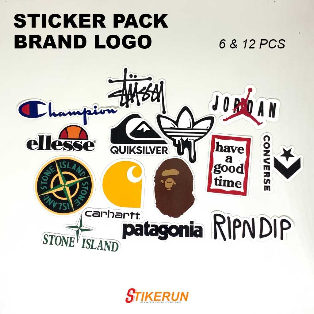 

Sticker Pack LOGO BRAND (International) Sticker Vinyl + Laminasi / Die Cut (Potong Putus)