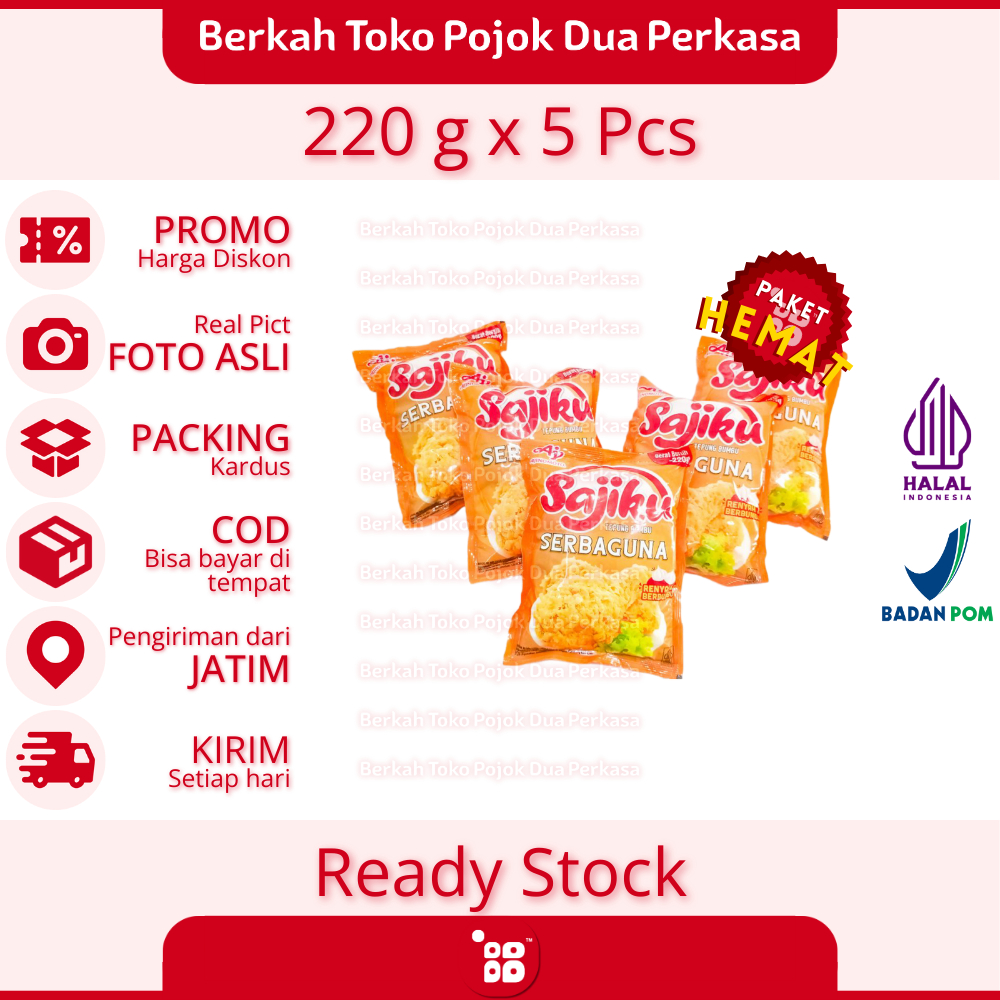 

PHM Sajiku Tepung Bumbu Serba Guna Renyah & Berbumbu 220 g isi 5 Pcs [JATIM]