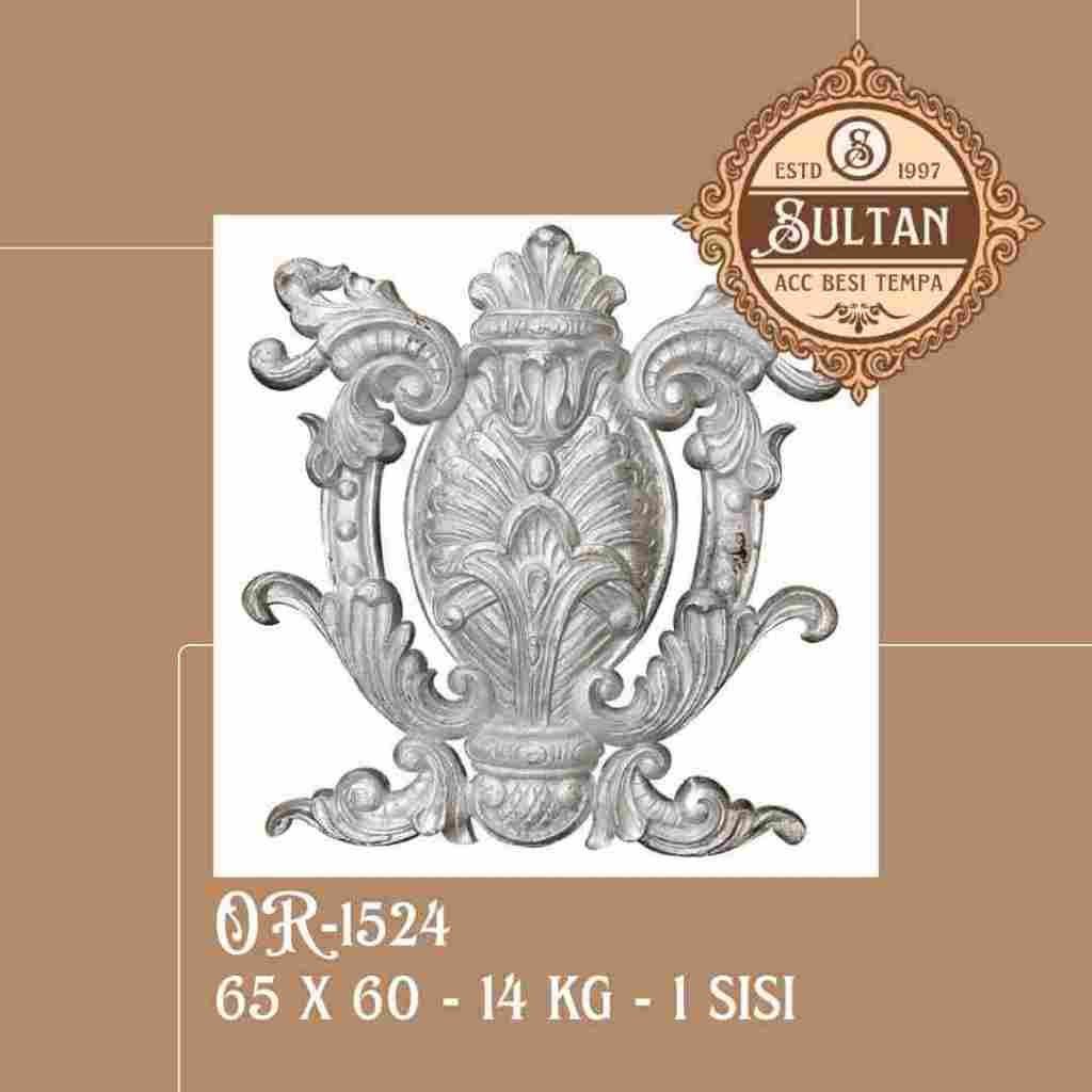 Sultan Besi Tempa / OR-1524 / Ornamen Daun Besi Tempa / Ornamen Pagar Besi Klasik / Aksesoris Besi T