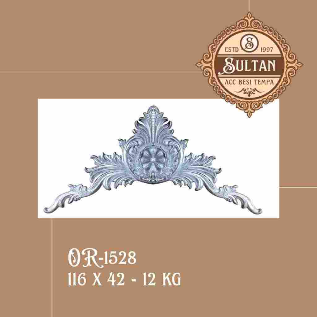 Sultan Besi Tempa / OR-1528 / Ornamen Daun Besi Tempa / Ornamen Pagar Besi Klasik / Aksesoris Besi T