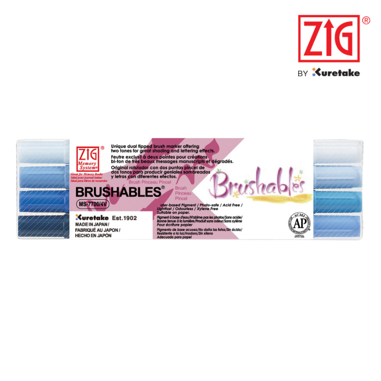 

ZIG Kuretake Memory System Brushables 4 Colors Set Blue