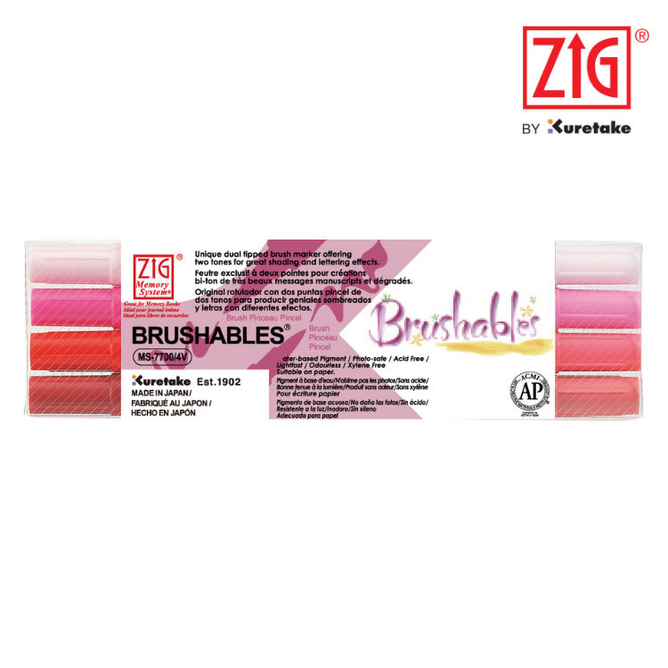 

ZIG Kuretake Memory System Brushables 4 Colors Set Red