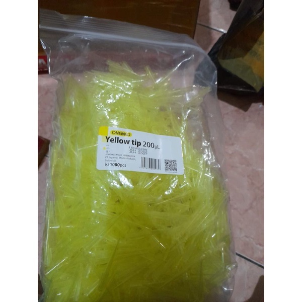 Yellow Tip ECER 25pc_Ukuran 200uL_Tpi Mikropipet_ Tip Kuning 25 pc Merek Onemed